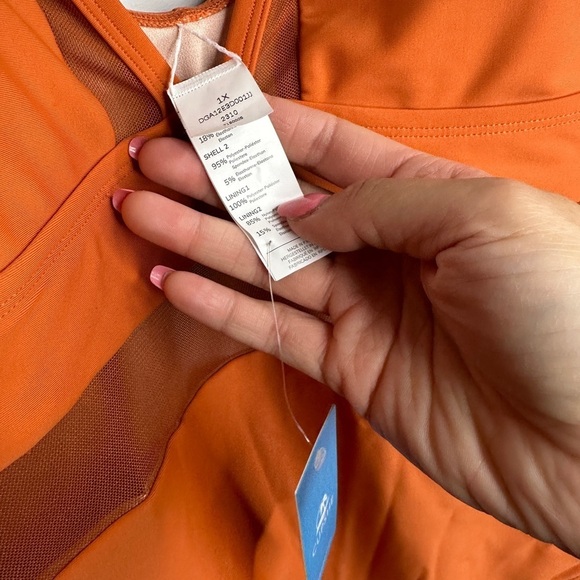 CUPSHE One Piece Swimsuit V Neck Mesh Tummy Control Adjustable Wide Strap 1X - Picture 9 of 10